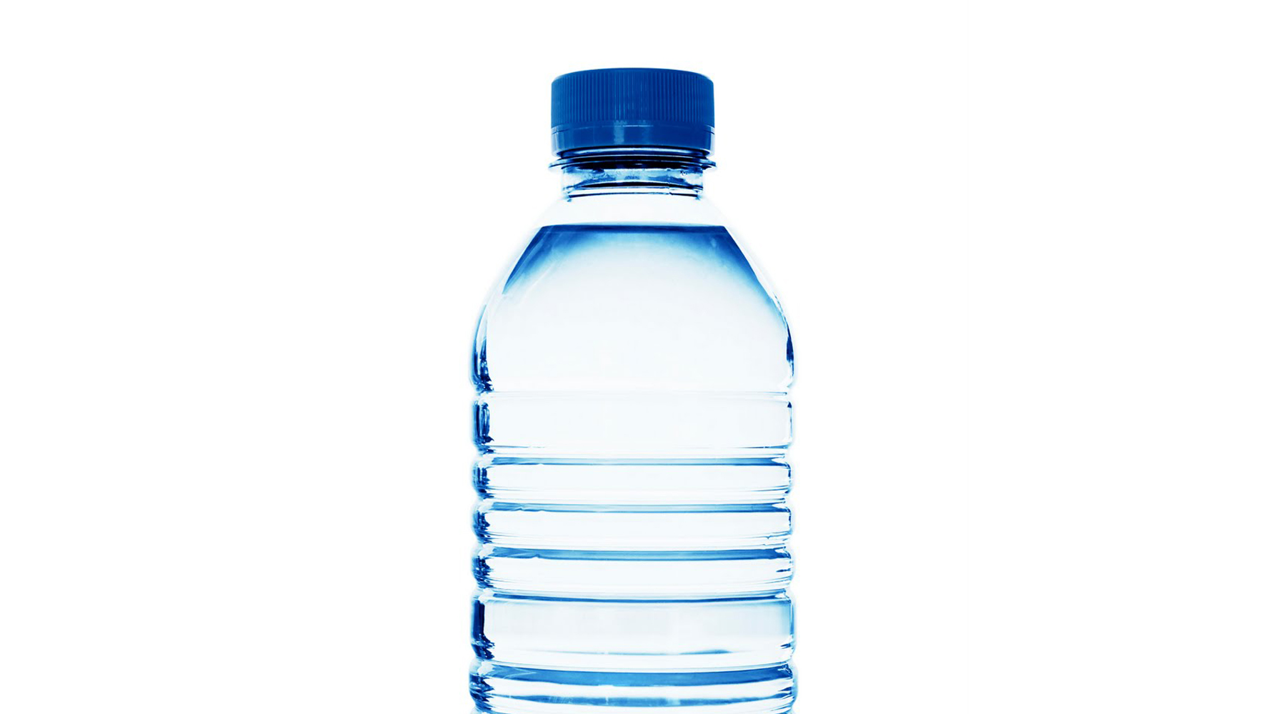 clear water bottle made of PET plastic