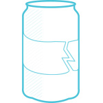 icon showing label tearing on a can