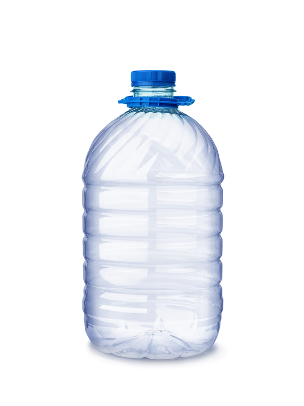 empty PET bottle with blue cap