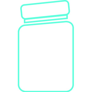 icon representing glass container with an improper seal