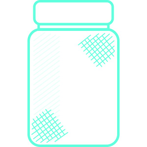 icon representing glass container with scuff damage