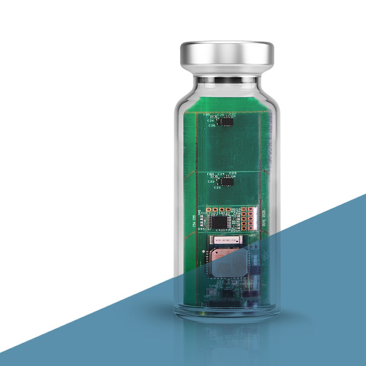 isolated pharmaceutical vial with sensor