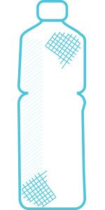 icon showing aesthetic damage on pet bottle