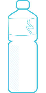 icon showing label tearing on pet bottle