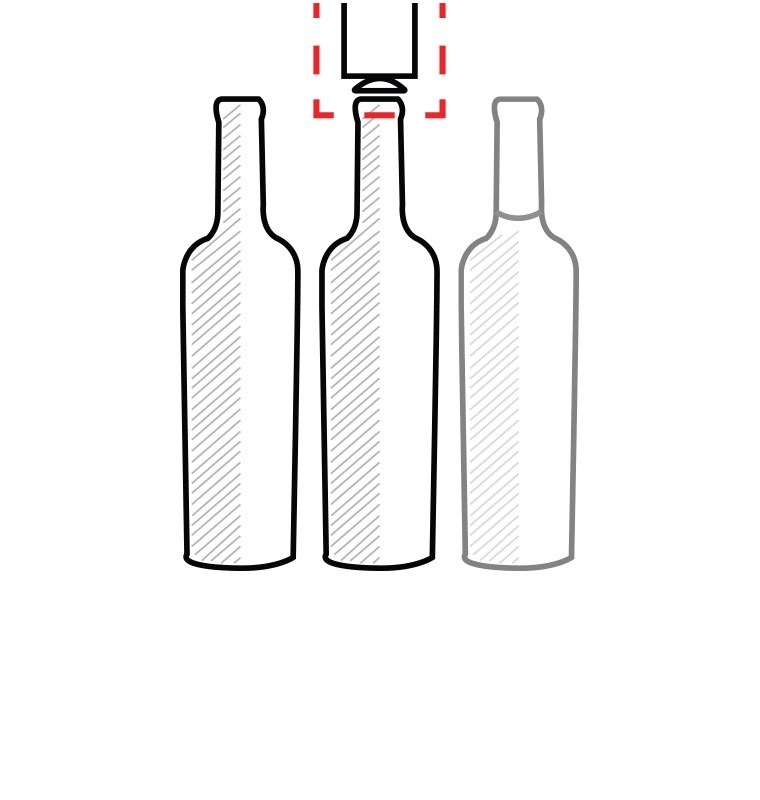 Illustration showing vertical load on wine bottle