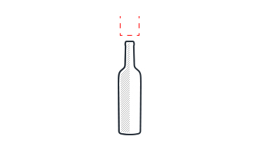 wine bottle icon showing measurement of vertical load